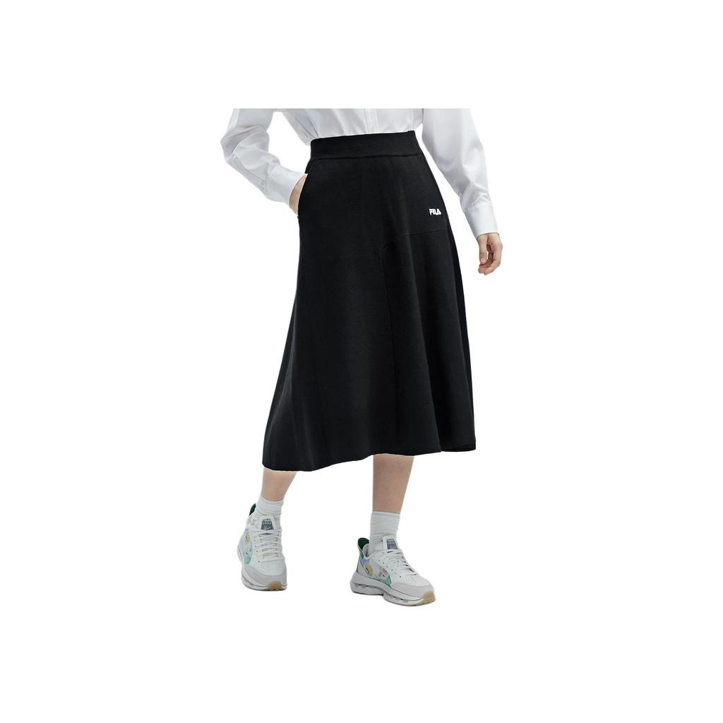 New FILA Casual Long Skirt Women's Black F11W418307F-BK