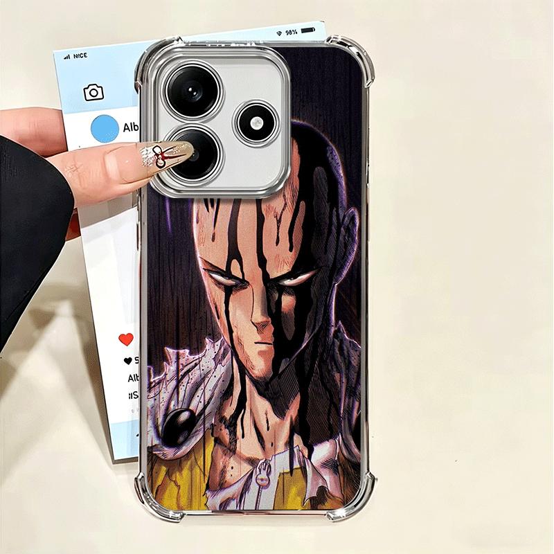 One P-Punch-Mans Saitama King Soft Phone Case For Xiaomi Poco X7 X8 Pro Max X6 X5 X3 F8 Ultra F7 M8 M7 M5S Redmi 15C 15A 15 14C