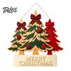 Christmas Hanging Wooden Signs Sign Ornament, Multi-Layer Tree Wood Plaque Multi Layered Wall Art with Rope, Merry Festive Door Decor Farmhouse Hanger