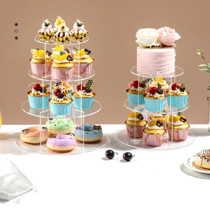 Elegant Clear Acrylic Cake Stand Multi-layer Display For Wedding And Birthday