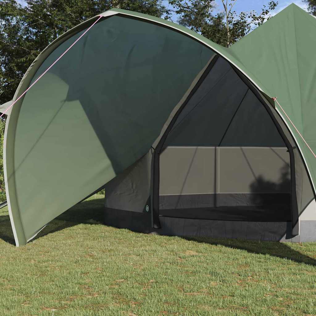 Teepee Tent for 7 People Green and Grey 600 X 600 X 347 Cm