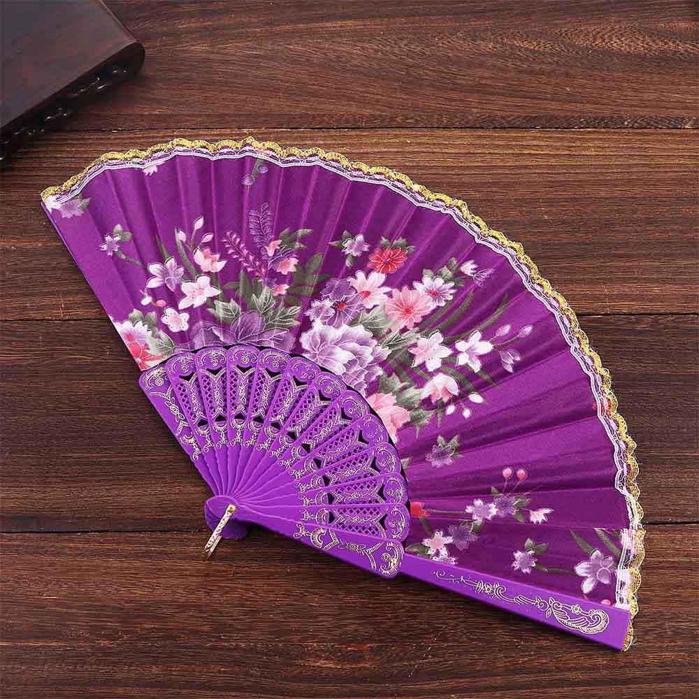 Wedding Party Chinese Style Art Craft Wedding Fan Photo Prop Tool Dance Fan Hand Held Flower Fan