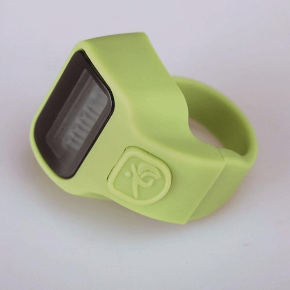 

ЖК-дисплей Цифровой счетчик пальцев Ручной счетчик рядов для вязания Отслеживание фитнеса зелёный