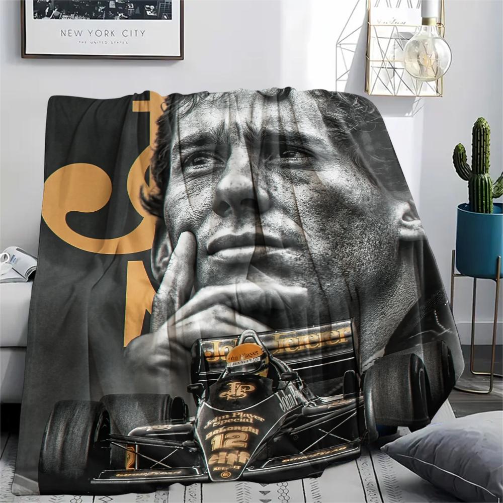 

Ayrton Senna pattern Flannel Blanket, High quality Comfortable for All Seasons, Home Decor, Warmth and Comfort, Perfect for Gifts. 80cm x 120cm