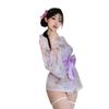 Domila Sexy Underwear Japanese Sexy Cardigan Three-point Chiffon Embroidered Kimono Hot Uniform Women's Suit