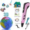 Kid's LCD Screen 3D Pen 3D Drawing Printing Pen with 3 Colors PLA Filament & 20 Patterns Copybooks for Children's Educational DIY Graffiti Painting
