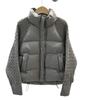 European autumn and winter new stand-up collar knitted sleeve splicing feather cotton clothes women's short loose warm cotton clothes women's coat