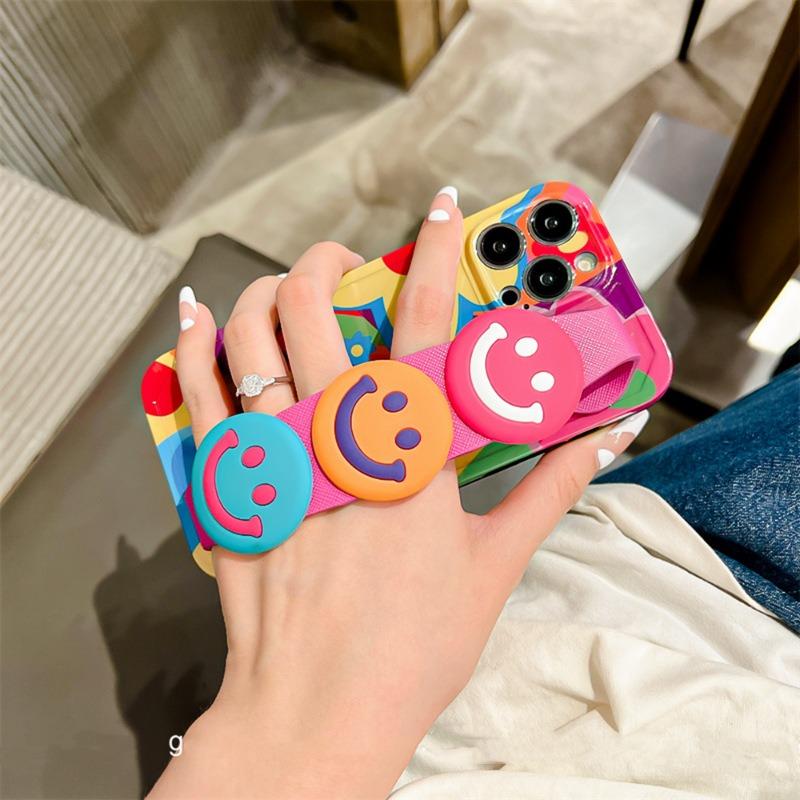 Graffiti Flower Wrist Strap Crossbody Full Coverage Phone Case For Iphone 13 14 15 16 17 Pro Max