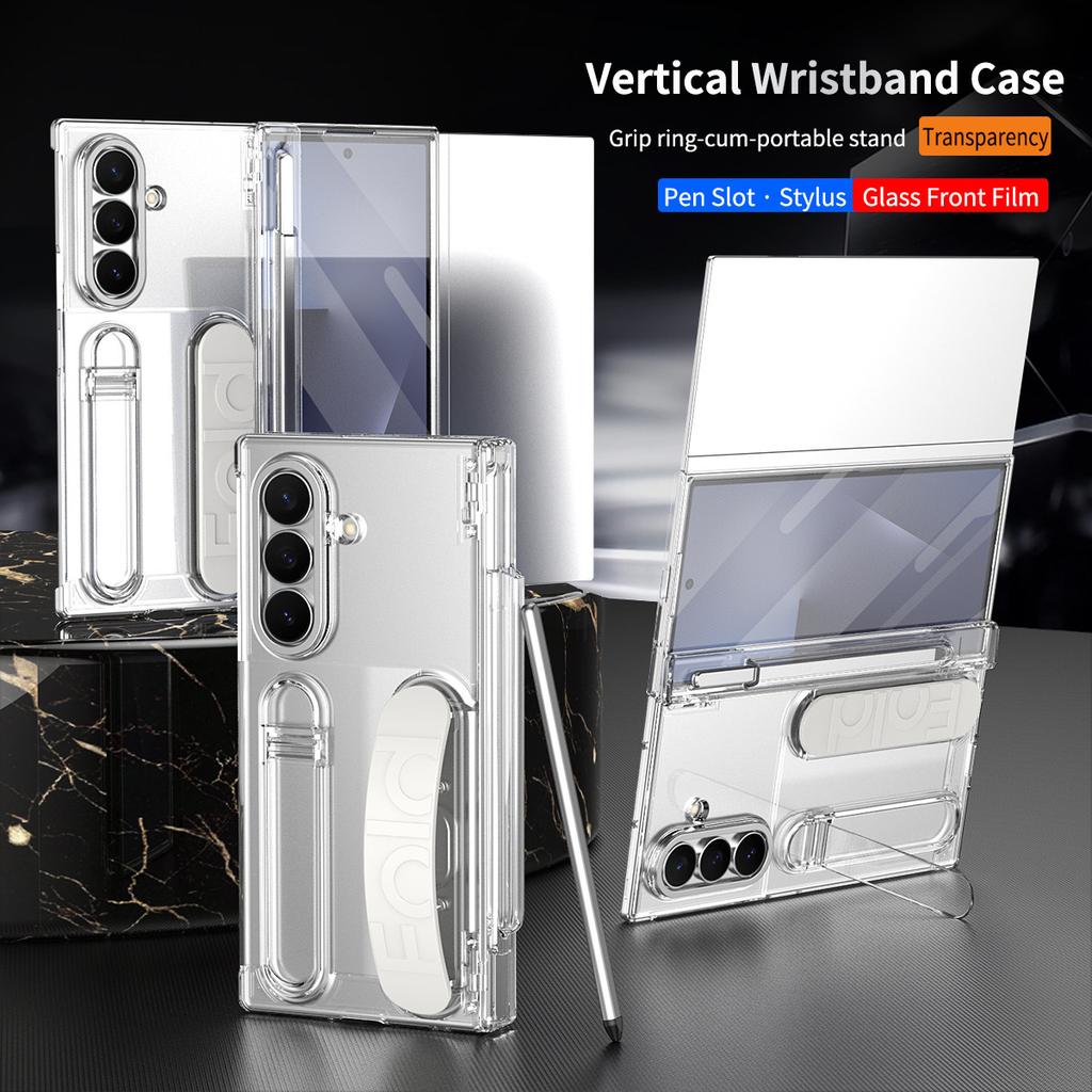case for Samsung Galaxy Z TriFold Wristband support protective cover hinge pen slot shell film protective cover with pen