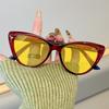 Retro Cat Eye Night Vision Anti Blue Light Sunglasses for Women Looking At Mobile Phones and Computers Damaging Gaming Goggles