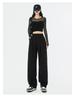 Women's High-Waisted Wide-Leg Black Pants for Spring/Autumn 2025 – Loose, Straight, Casual Suit Pants