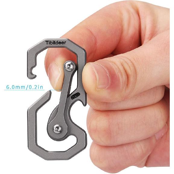 Titanium Keychain, Multifunctional Carabiner Clip Key chain Heavy Duty Car Key Organizer with Bottle Opener