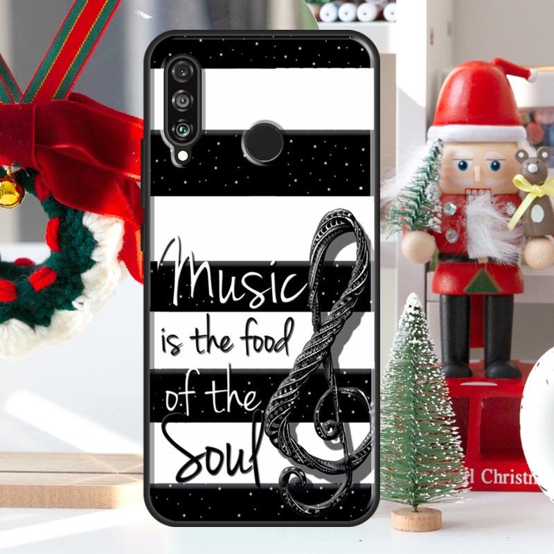 Music Note Musical Treble Clef For Huawei Nova 12i 11i 8i 12s Y73 Y72 Y61 Y91 Y90 Y70 Y60 9 10 SE P60 Pro P30 P40 Lite Case