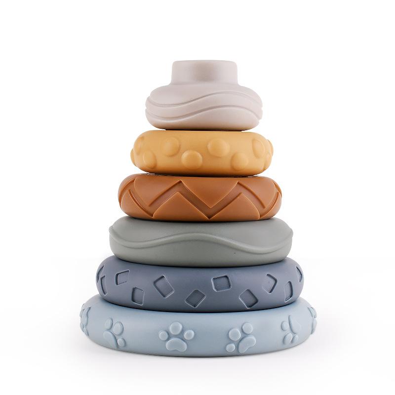 Colorful Silicone Baby Learning Educational Building Blocks Children s Sorting Nesting & Stacking Toys