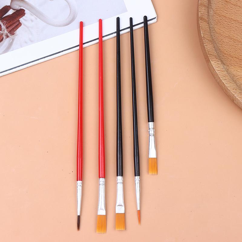 50Pcs Painting Brushes Set Art Round Flat Hair Nylon Hair Paint Brush For Oil Acrylic Watercolor Kids/Artists/Beginners/Student