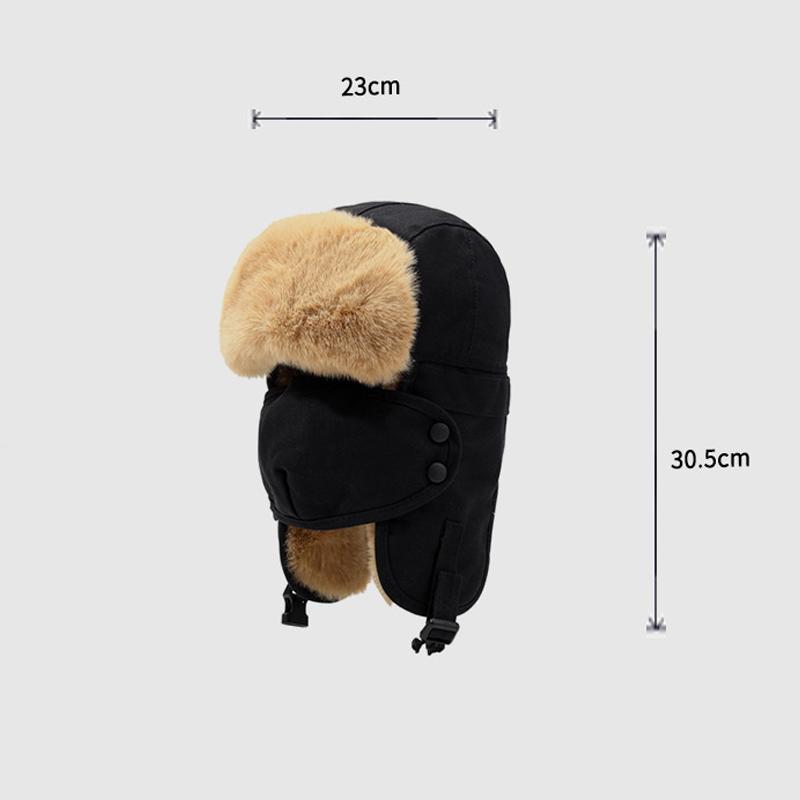 Winter Hat Men Women Bomber Hat with Mask Neck Protection Outdoor Hat Warm Hat Thick Driving Cold-Proof Hat