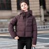 Womens Short Winter Hooded Cotton Jacket Loose Warm Thick Fashion Coat Solid Color Casual Outerwear
