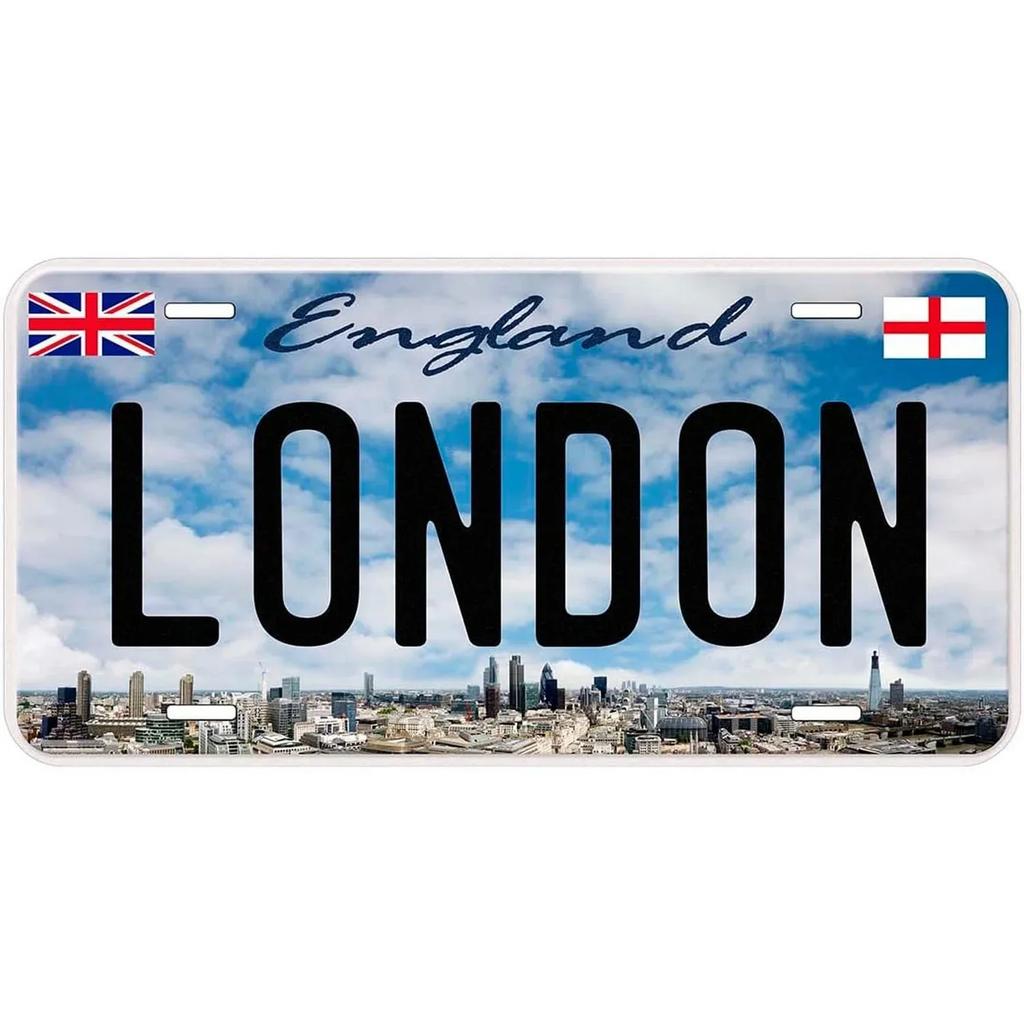 Mfoever Vintage Paris License Plate Munich Madrid Moscow City Front Vanity Tag Decoration for Garage Club Man Cave Bar Cafe