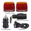 1set Wireless Magnetic Trailer Tail Light Waterproof Rechargeable Rear Taillight Signal Warning Brake Lamp Reflective Lens