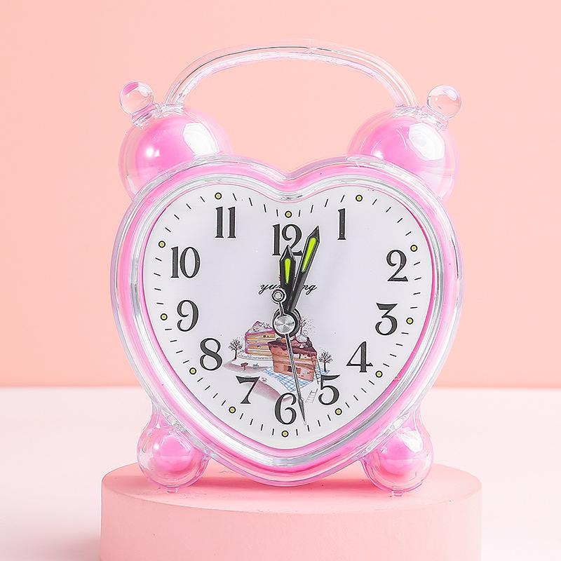 Alarm Clock Children Cartoon Clock Crystal Simple Internet Celebrity Small Alarm Desk Clock Jump Seconds Do Not Mute