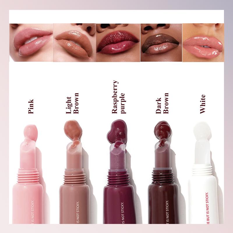 O'CHEAL Five-color Water Light Mirror Liquid Lip Gloss Moisturizing Non-stick Lip Tint Create Plump Lips
