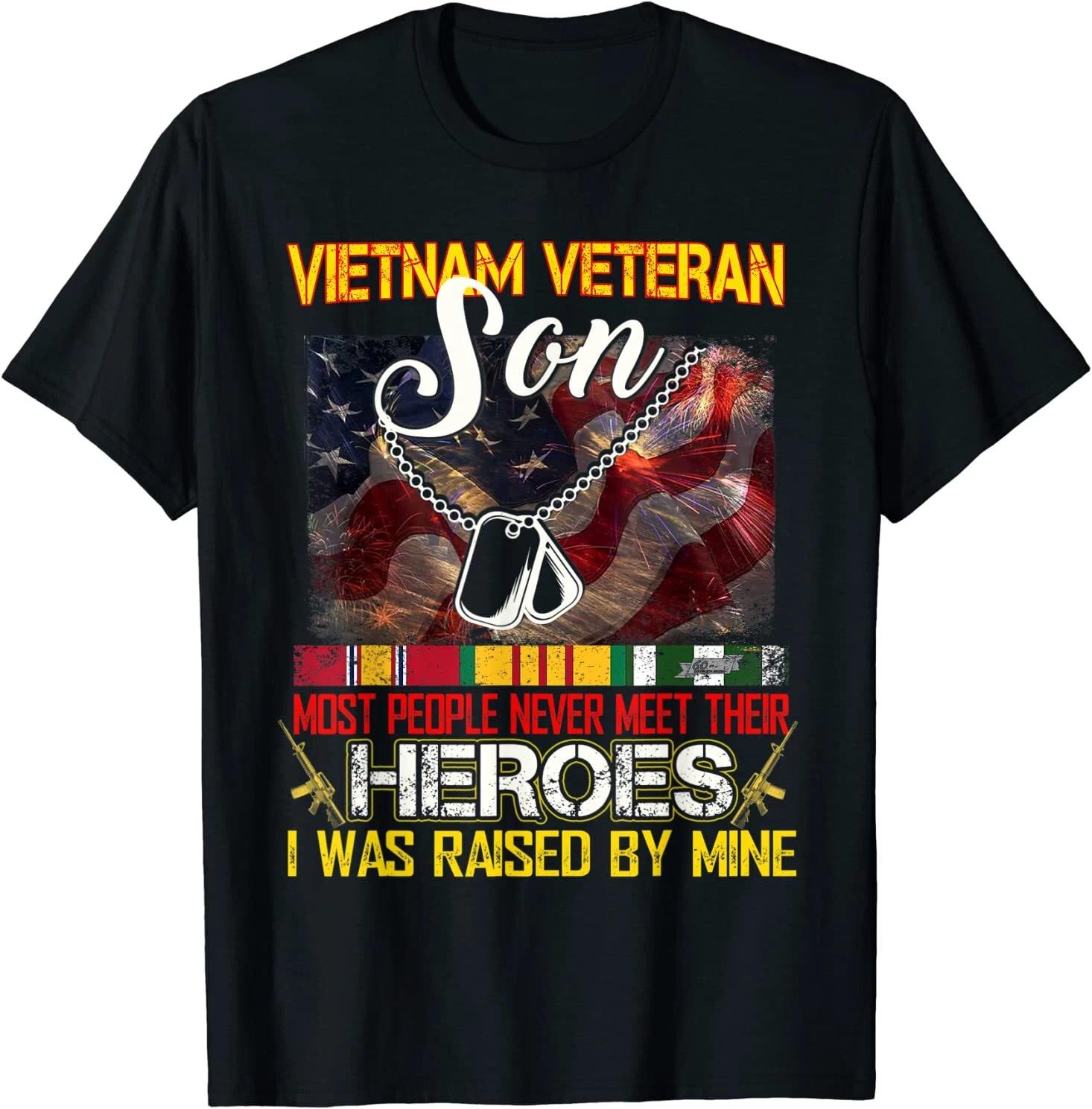 Proud Son Of A Vietnam Veteran My Dad Mom Is A Hero T-Shirt S-3XL M