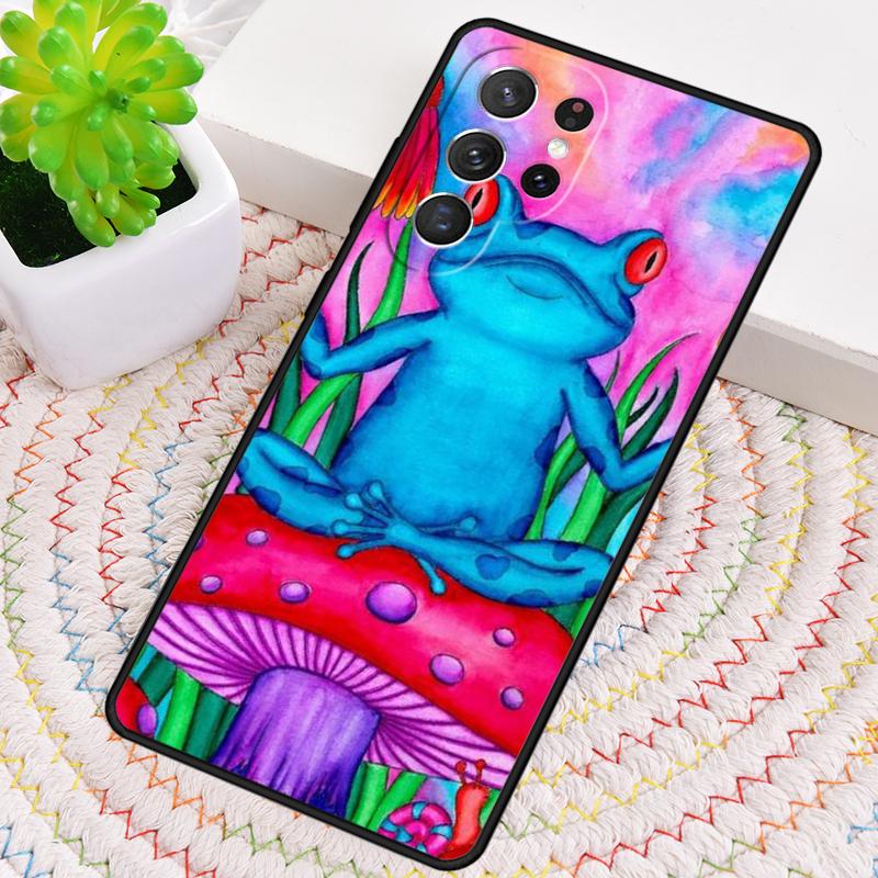 Frong Froggy Art Groovy Hippie Phone Case for Samsung Galaxy Note 10 Pro S26 Ultra S23 S24 FE S25 S21 S22 PLUS Shockproof Cove