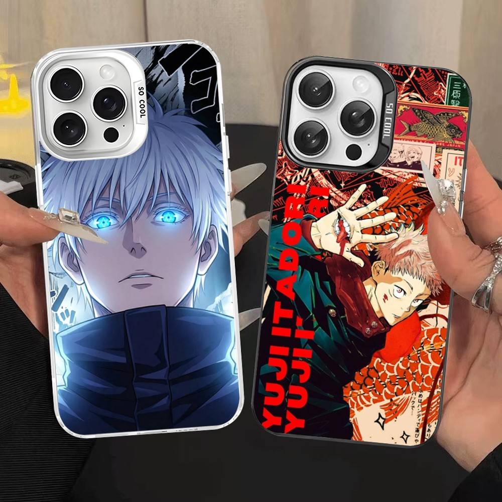 Supernatural Anime Jujutsu Kaisen Phone Case Color Silver Shell For IPhone 17 16 15 14 13 12 11 Pro Max Plus