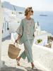 1116 European and American women's bohemian print casual suit