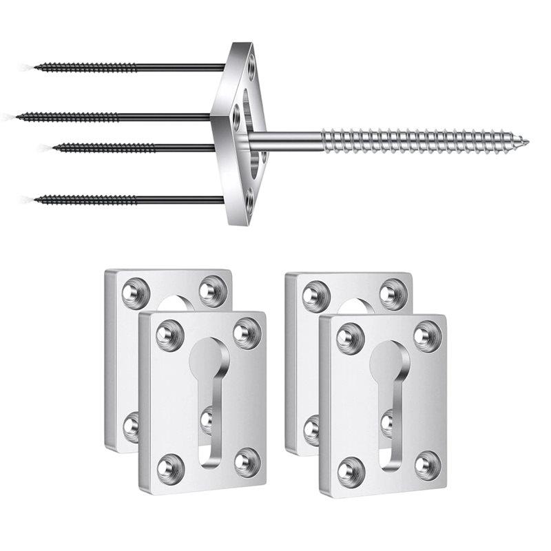 

Fresh Newel Post Fastener 4 Sets Wood Handrail Installation Hardware Work Fits Stairs, Finished Floors Tile Concrete срібний