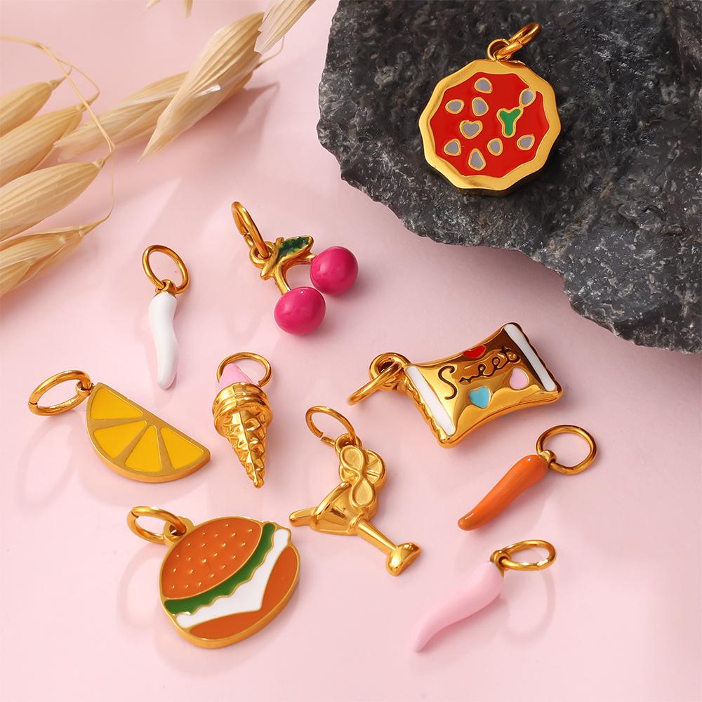 Playful Cartoon Food-Shaped Hanging Ornaments: Cherry & Potato Chip Decor