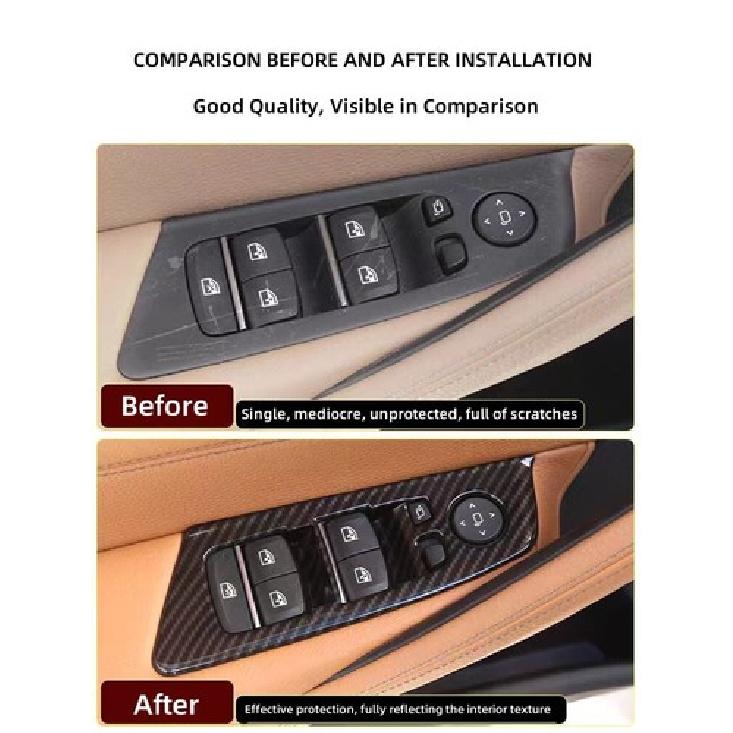 For 2018- BMW G30 520i 540i Carbon Fiber Color Door Window Lift Panel Cover