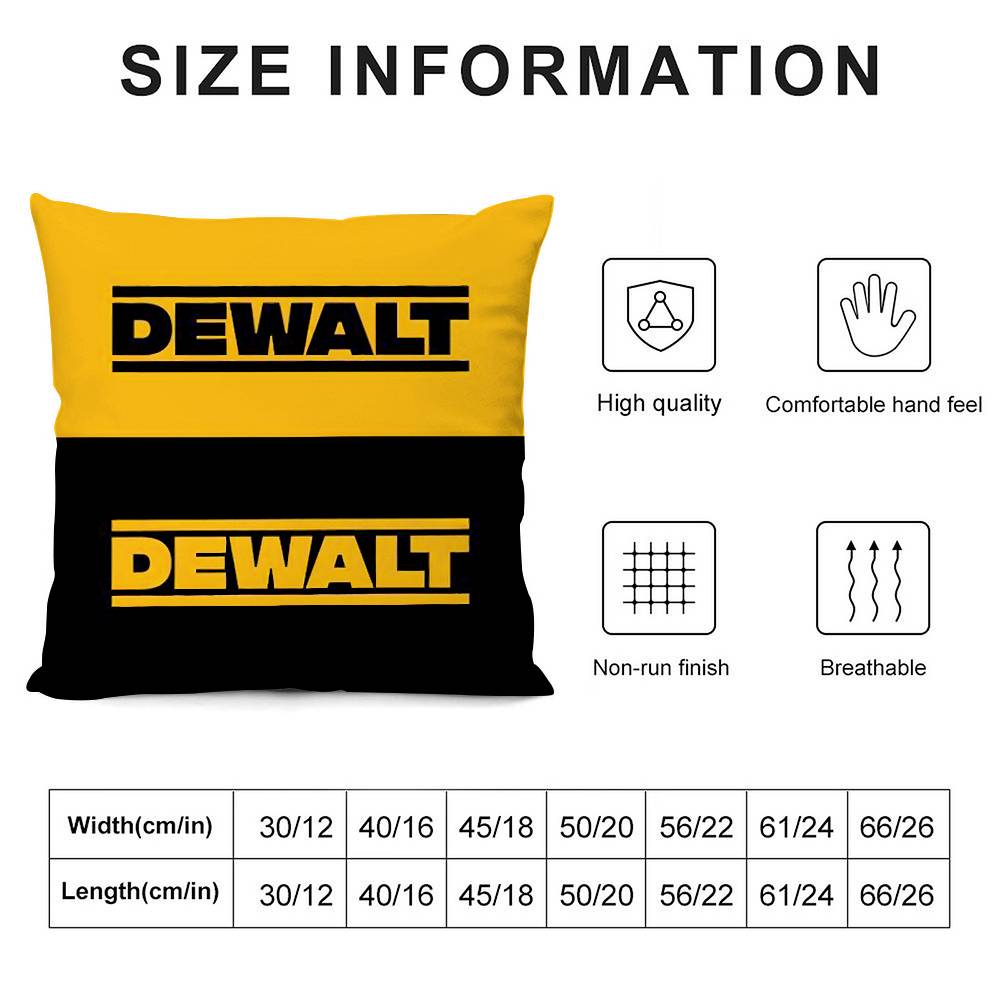 Tool Box D-DeWalt Pillow Case Plush Fabric Soft Double Sided Print Sofa Cushion Cover Throw Pillow Covers