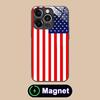 Custodia per Telefono Cellulare MagSafe in Vetro con Bandiera USA America per iPhone 17 16 15 14 13 12 11 Air Pro Max Plus Mini Copertura Colorata