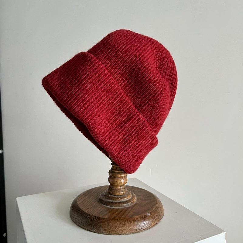 Mary Korean High-quality Wool Big Head Circumference High Elastic Wool Hat, Women's Autumn and Winter Face Small Knitted Hat