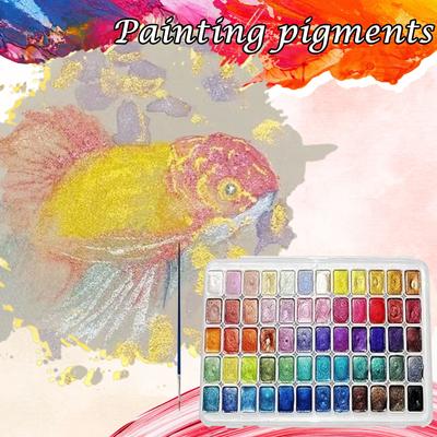 Gepoederd Parelpigment Kunst Aquarel, 60 Kleurveranderende Aquarelset, Gemakkelijk te Mengen Glitter Aquarel