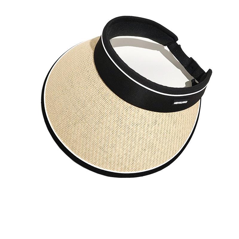 Summer Sunscreen Hat Women's Empty Top Breathable Big Eaves Sun Hat Versatile Foldable Fashion Solid Color Sun Hat
