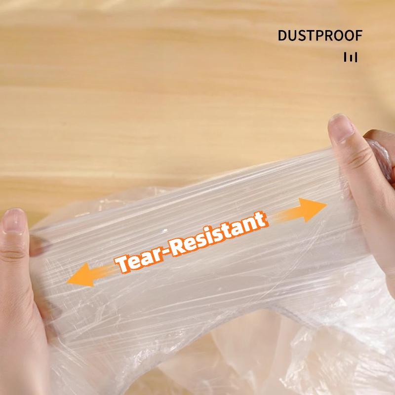 1 Pc Transparent PE Furniture Dust Cover - Elastic Drawstring Waterproof Full-Enclosure Disposable Cover