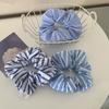 Striped Blue Color Scrunchies Large Size Hair Ties Fresh Sweet Elastic Hair Band Women Hair Accessories