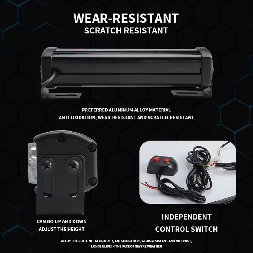 4LED One Drag Two Strobe Middle Net Warning Light 8LED Strobe Lamp One Drag Two Long Bumper Light Opening