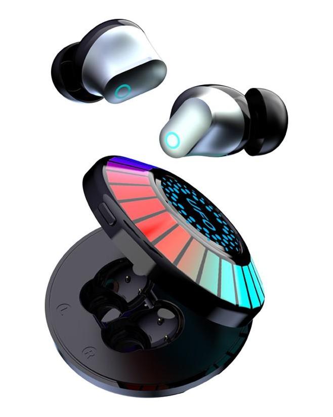 Użyj bezprzewodowych słuchawek dousznych VAORLO HD z redukcją szumów Bluetooth 5.3 ze światłem RGB Ciesz się czasem muzyki Wysoka jakość dźwięku Słuchawki