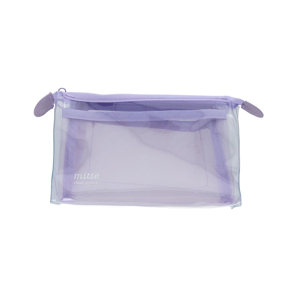 Stationery Clear Mesh Gusset Mitte Grape S2337037 Sun-Star Pouch, Soda,