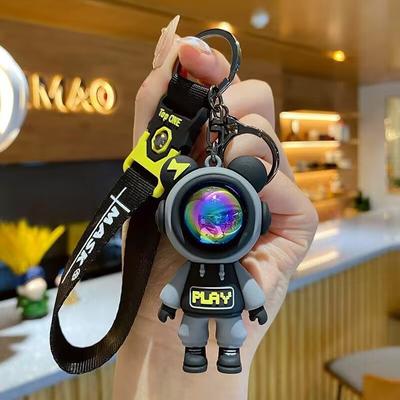 6 cm Cartoon Blitz Bär Schlüsselanhänger Niedlicher Astronaut Bär Puppe Schlüsselanhänger Taschenanhänger Paar Auto Schlüsselanhänger Kreative Tasche Charm Zubehör