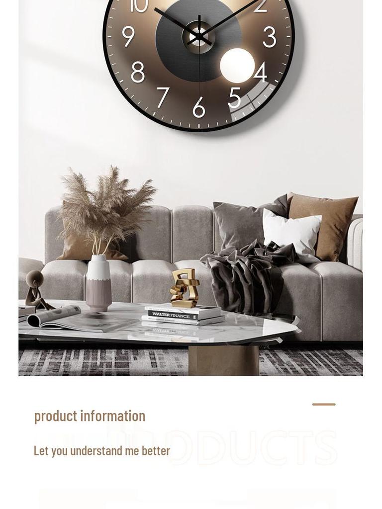 12-inch Modern Minimalist Silent Wall Clock for Living Room - Creative and Stylish Design