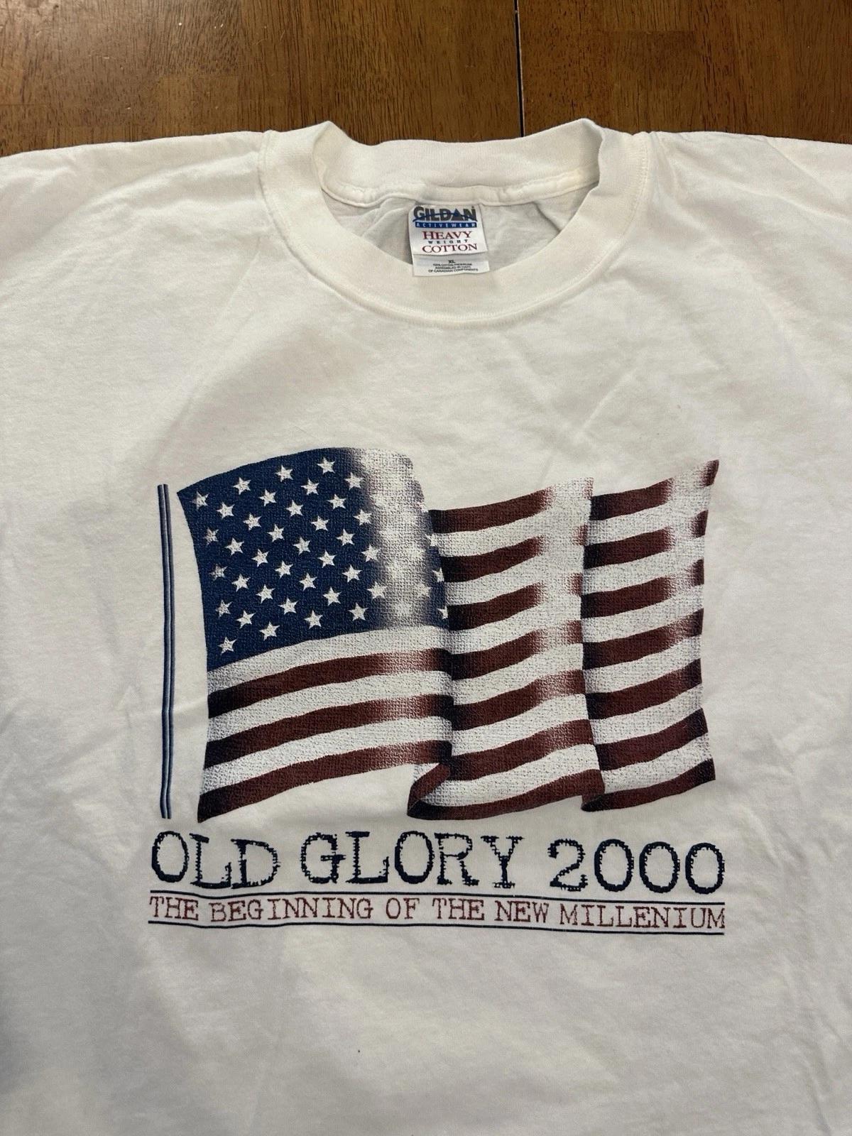 Vintage 2000 Old Glory USA Flag T Shirt XL Y2K 3XL