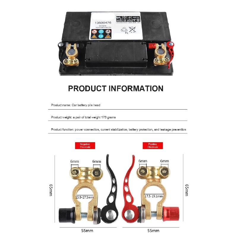 1 Pair Quick Release Battery Terminals Adapter Car Truck Caravan Workshop Tooling 12v Car Battery Connectors  Wire Cable