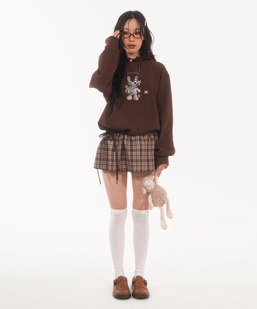 Panyoung Lovitt Hooded Check Dress Brown