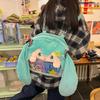 Hatsune Plush Miku Backpack Schoolbag Cartoon Single Shoulder Crossbody Bag