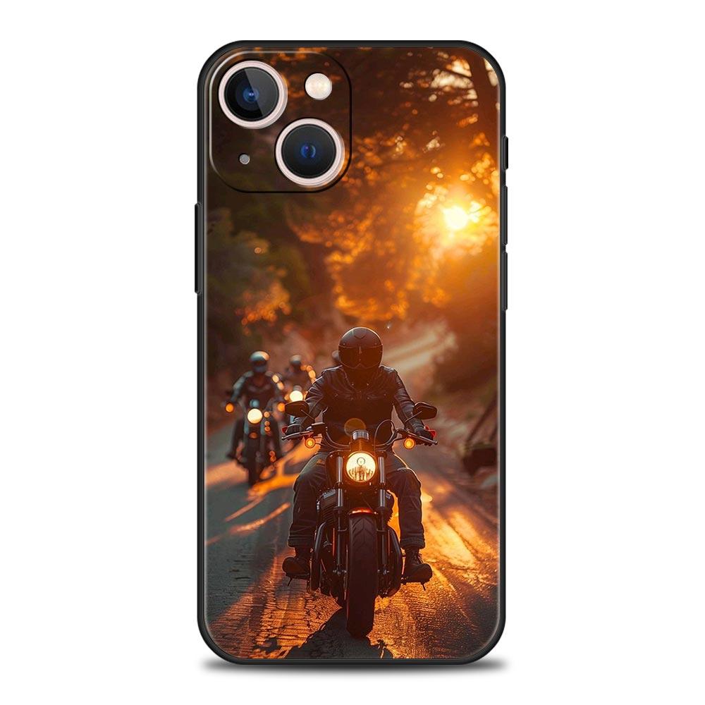 Moto Cross Motorcycle Sports Phone Case For iPhone 17 16 15 Pro Max 11 12 13 14 7 8 Plus SE 2020 X XR XS Cover Soft Black