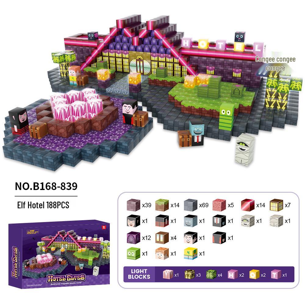 2.0cm DIY Magnetic Building Blocks with Lights - Magnetic Cubes Military Engineering Farm Set